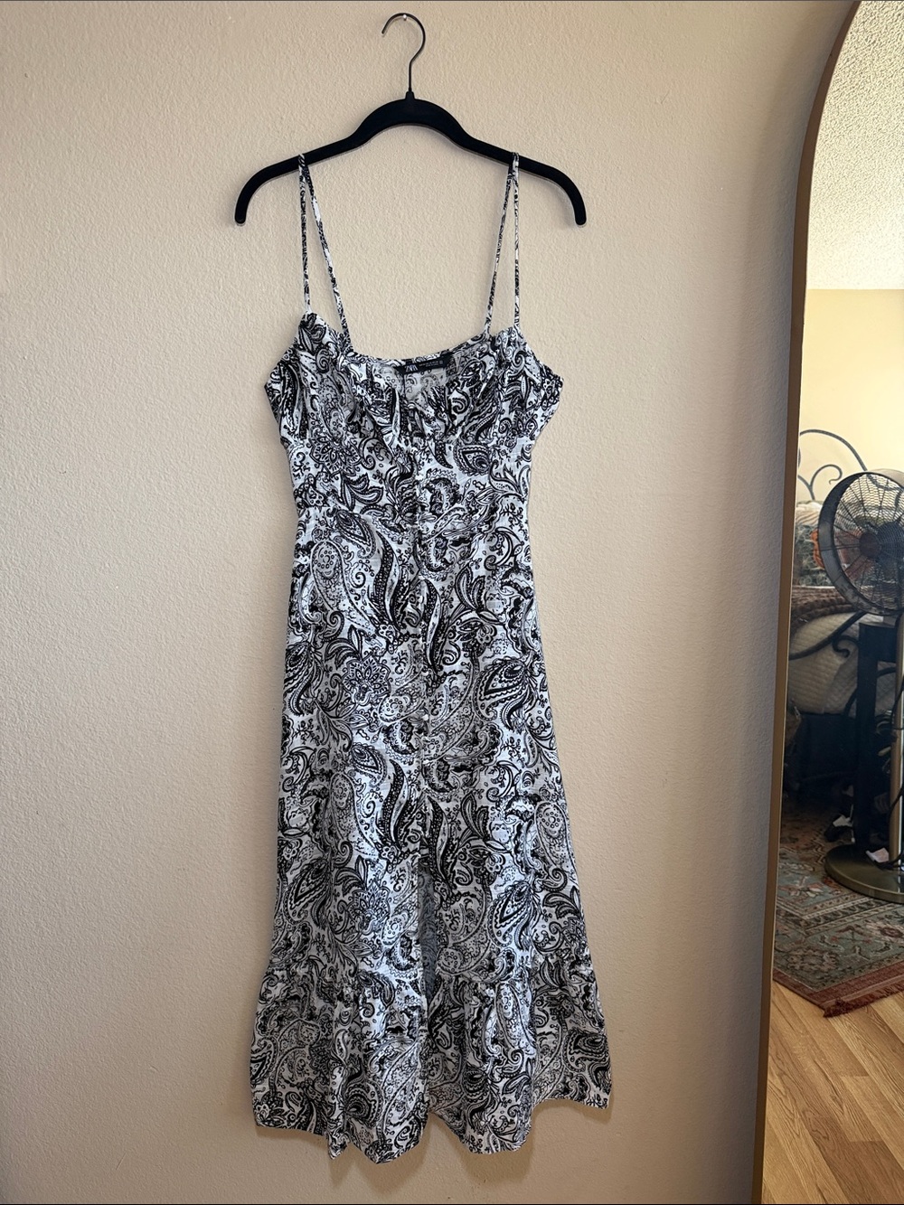 Zara Black and White Paisley Maxi Dress